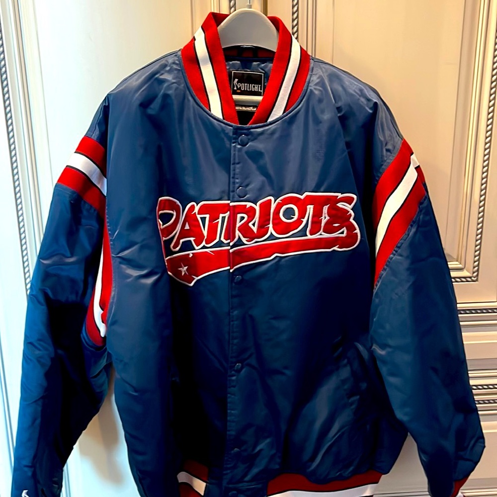 New Patriots Satin look Warm-up Jacket